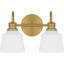 Baya 2-Light Aged Brass Bath Light