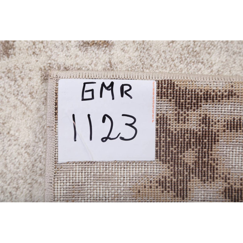 Tapis beige tissé à la machine Wooten, Rectangle 8 pi x 10 pi