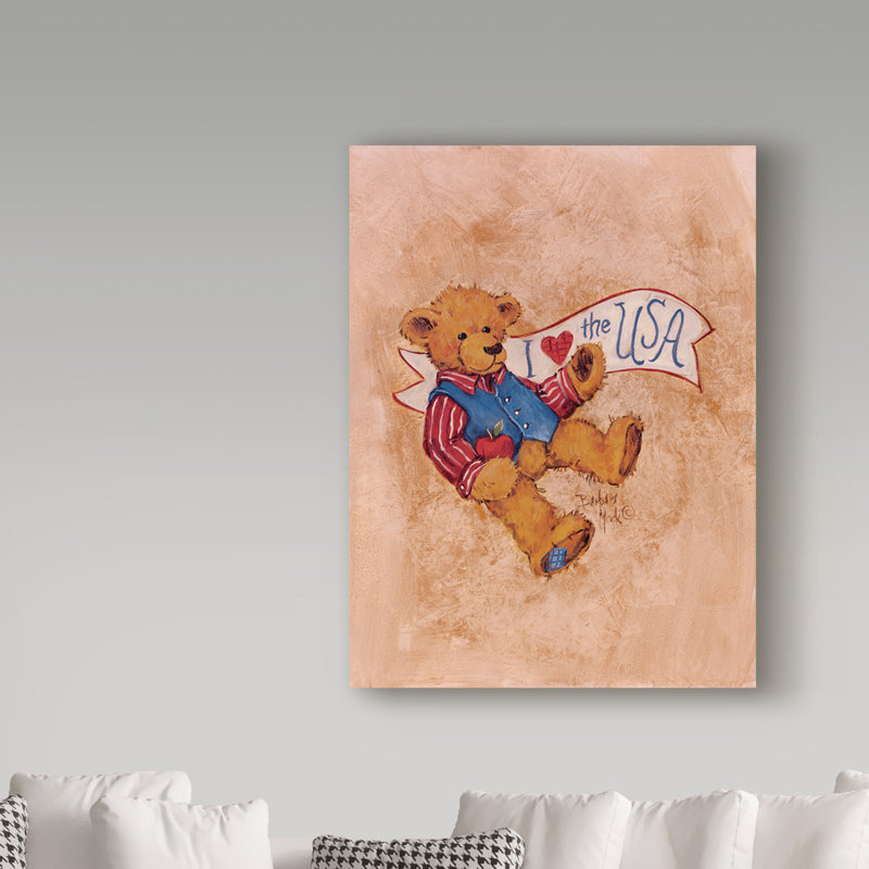 « americana garçon teddy », art sur toile, H 19 po x l 14 po x P 2 po