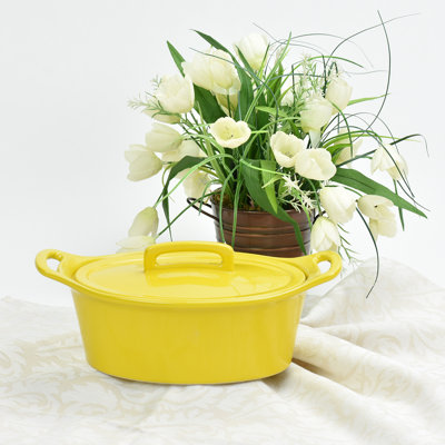 Casserole ronde en grès avec couvercle Omniware