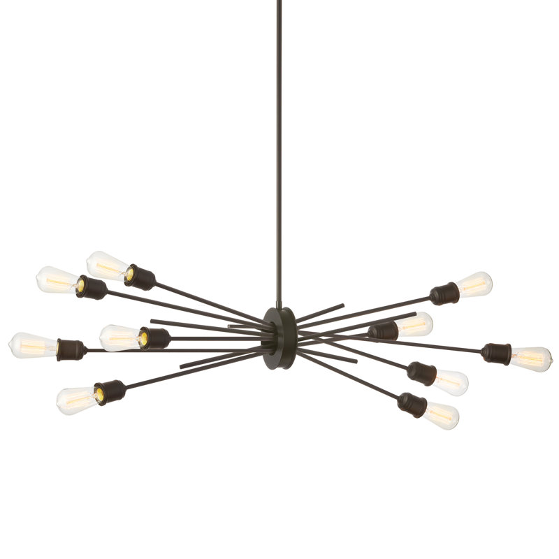 Lustre linéaire moderne Spoutnik 10 lumières Nebraska, Espresso