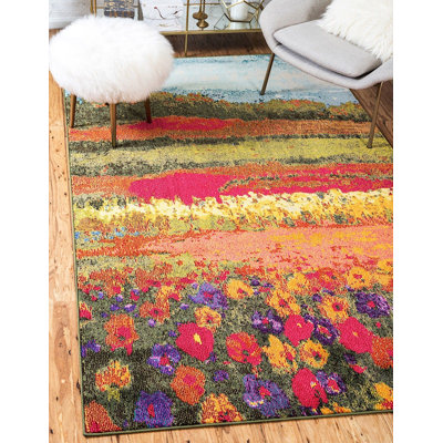 Tapis vert / rouge / jaune Glenarden