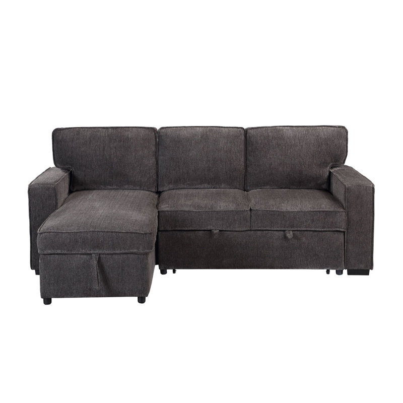 PULL OUT SOFA BED, Dark Gray Fabric