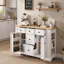 Buffet avec rangement, console de cuisine avec 5 tiroirs, 2 armoires, tablettes réglables, buffet pour la salle à manger, le salon, le vestibule