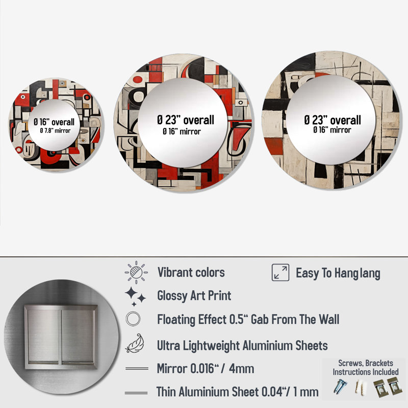 Kyier Metal Round Mirror