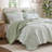 Darcy Sage Green Farmhouse Printed 3-Piece King Quilt Set-123594232-123594235