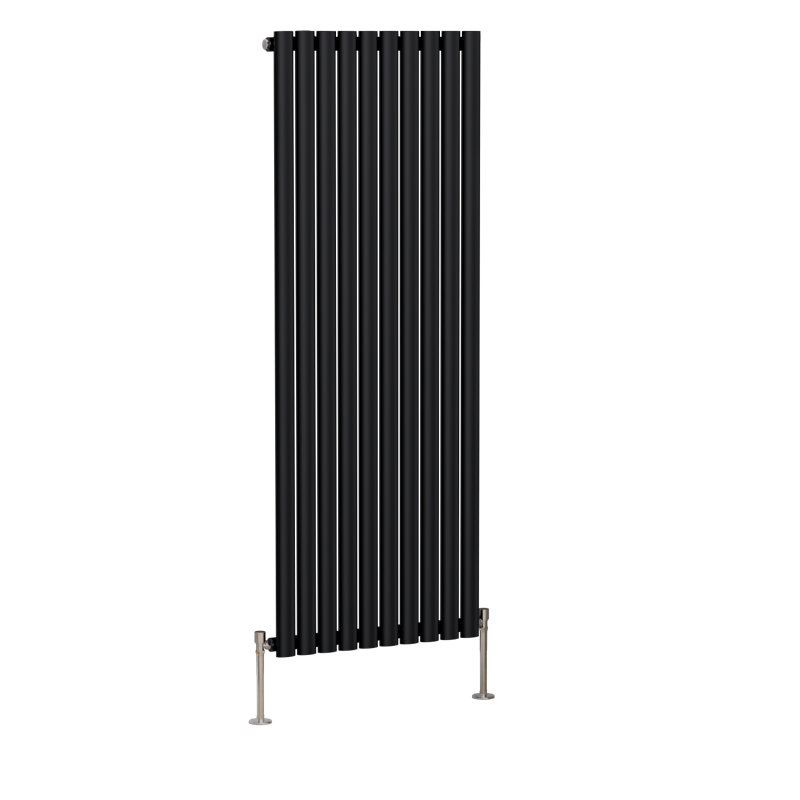 Shoshana Vertical Oval Panel Radiator, Normal Black, 160cm H x 59cm W, 1