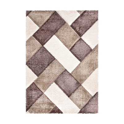 Aaman Geometric Shag Area Rug