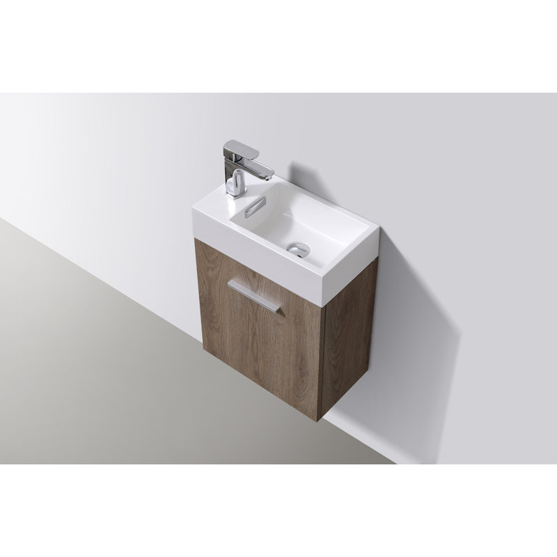 Parsonage 18'' Single Bathroom Vanity with Acrylic Top, Butternut
