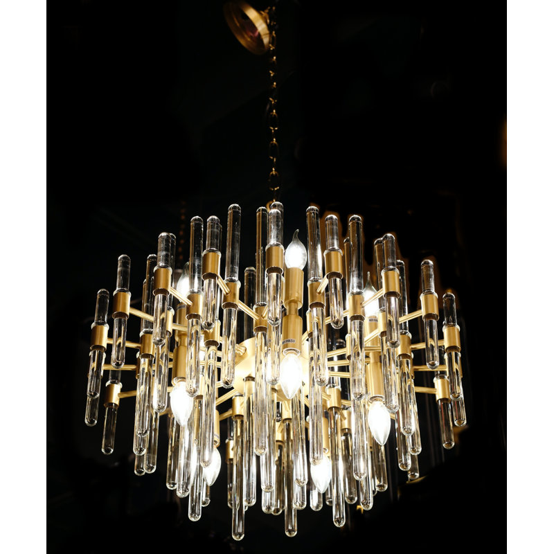 Treynor 10 - Light Dimmable Round / Oval Chandelier, 26"H x 24" W x 24" D