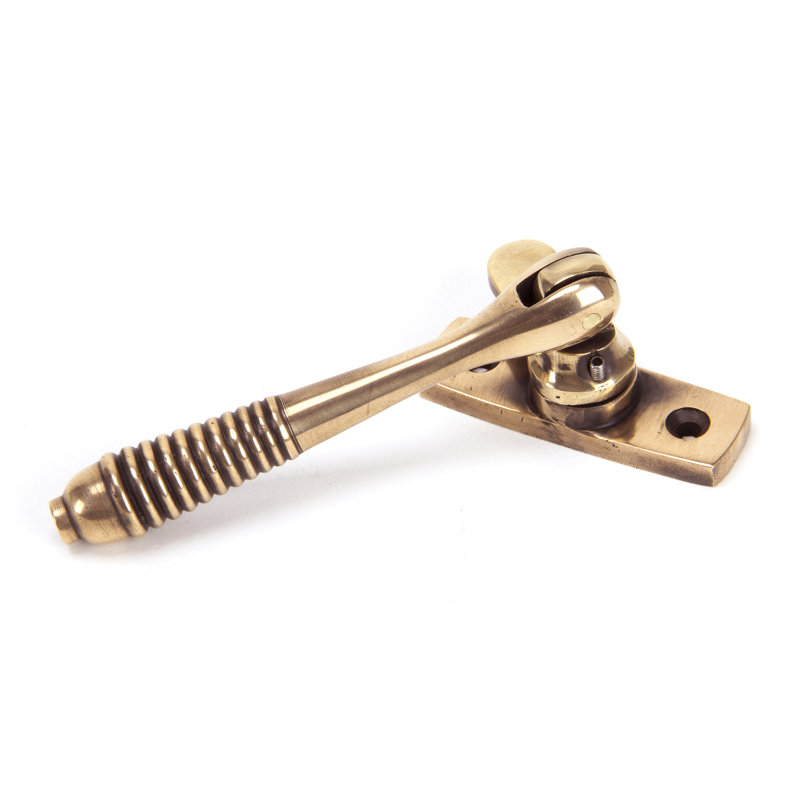 Reeded Fastener Lock, Polished Bronze