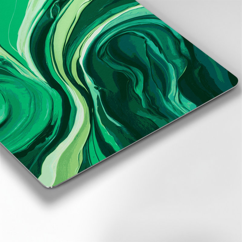 Art mural abstrait en métal vert 85, H 24 po x l 36 po