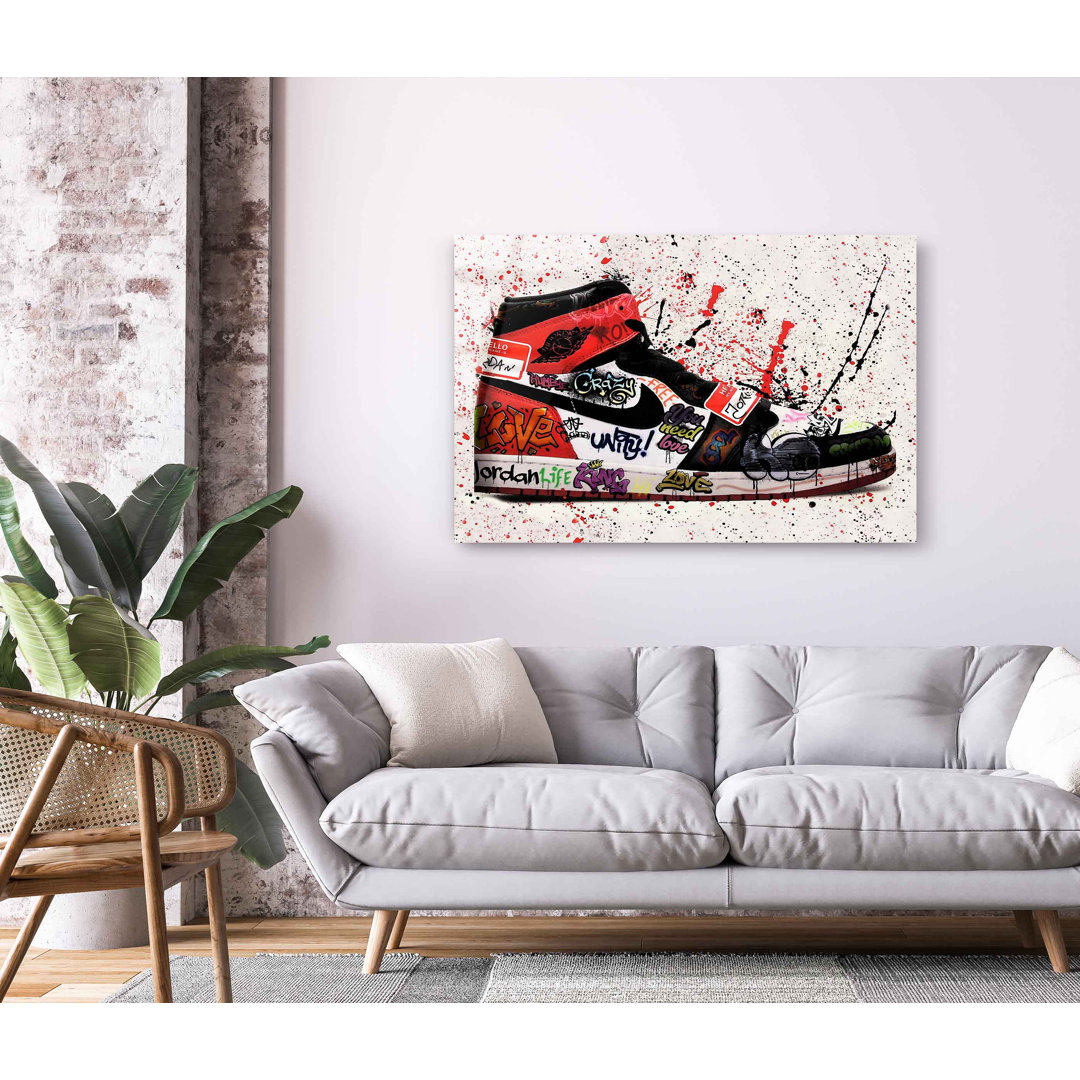Graffiti Jordan Sneakerhead, Nike Shoe Art, Hypebeast Wall Décor, Acrylic Graphic Wall Art Red Barrel Studio® 