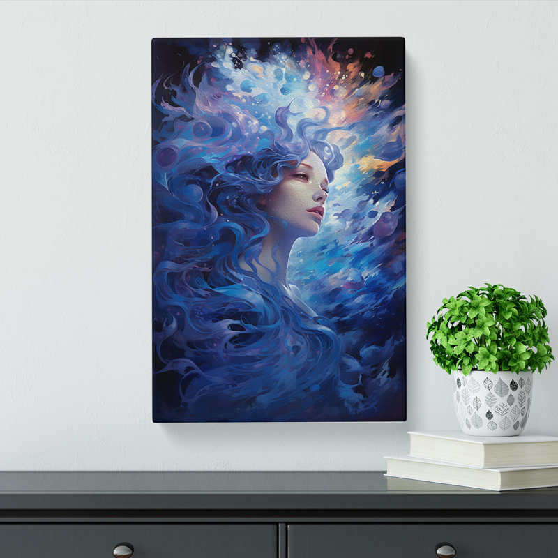 Aquarius Zodiac Contemporary No.2 - No Frame Print, 60cm H x 40cm W x 3cm D