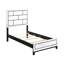 Mobilier de chambre à coucher simple moderne en bois avec lit simple et finition noire-1523824810