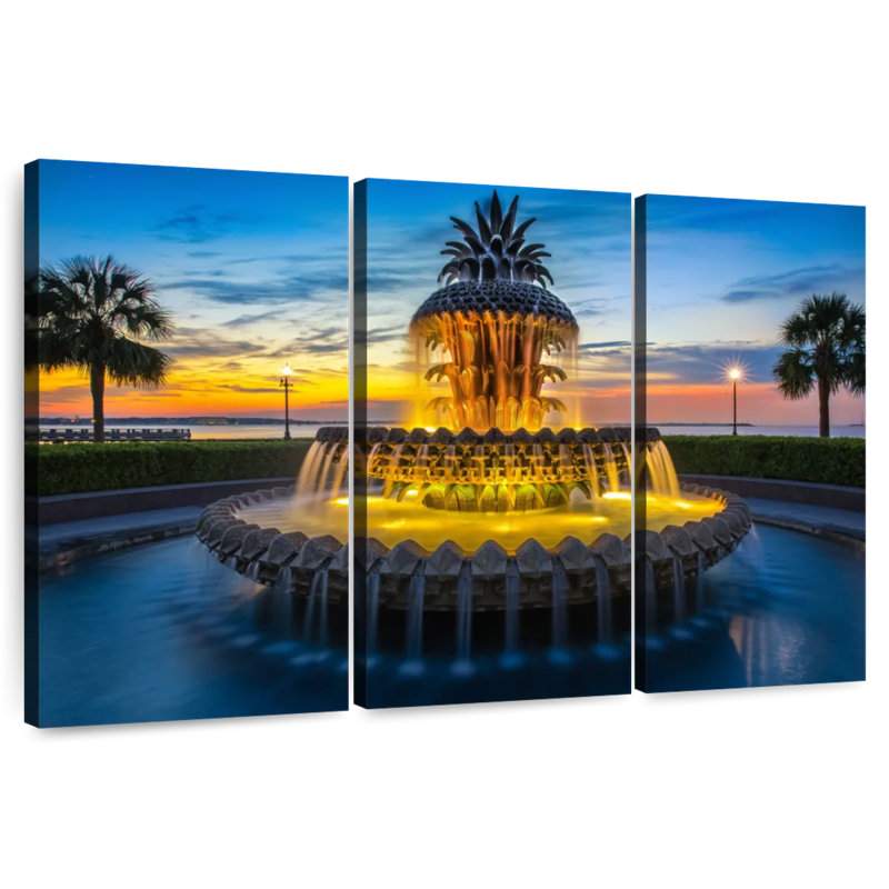 Lilie Charleston Pineapple Fountain, 48" H x 74" W