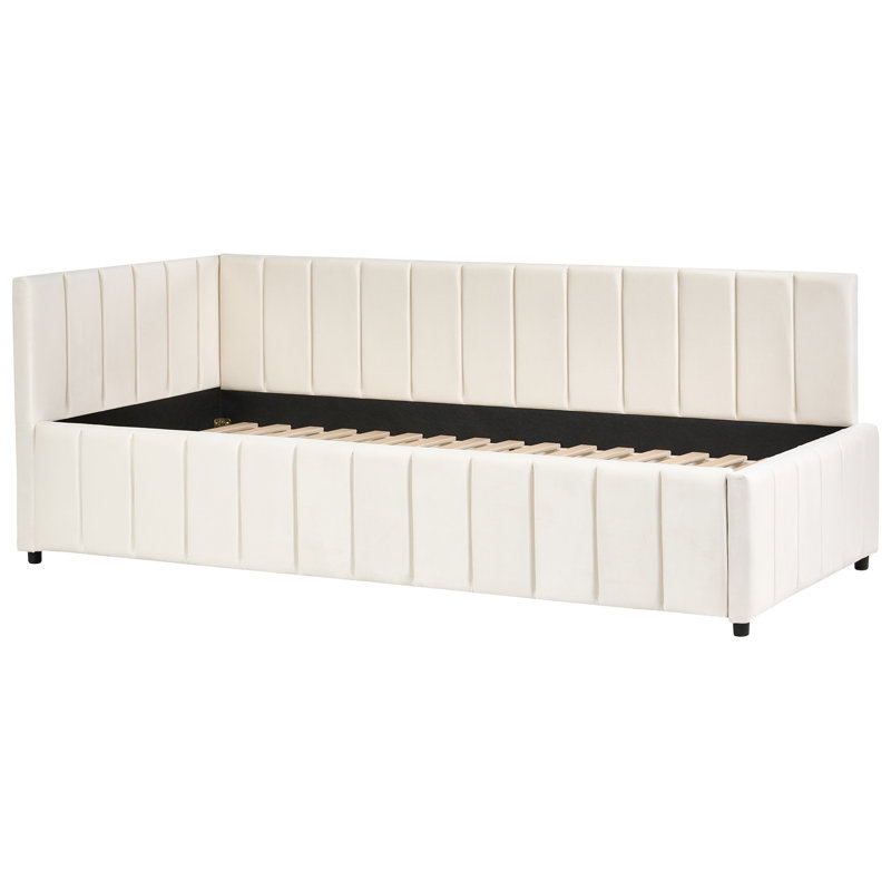 Upholstered Velvet Daybed, White