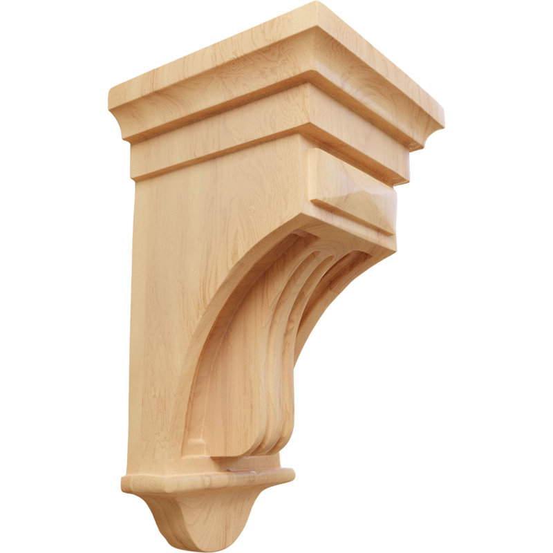 Support en bois / corbeau H 10 po x l 5,5 po x P 5,5 po, Chêne rouge