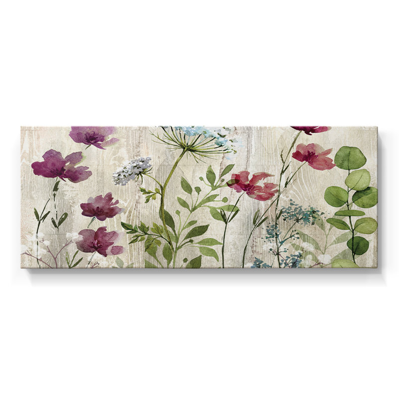 Meadow Flowers I - Toile tendue avec châssis - Prêt à accrocher, H 12 po x l 30 po