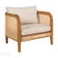 Chaise avec accoudoirs de patio Kirkby, finition bois de teck et osier jaune