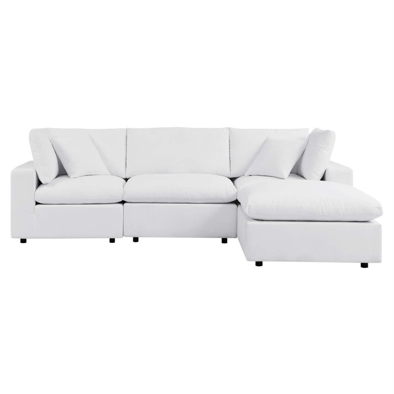Commix 4-Piece Sunbrella Outdoor Patio Sectional Sofa, White