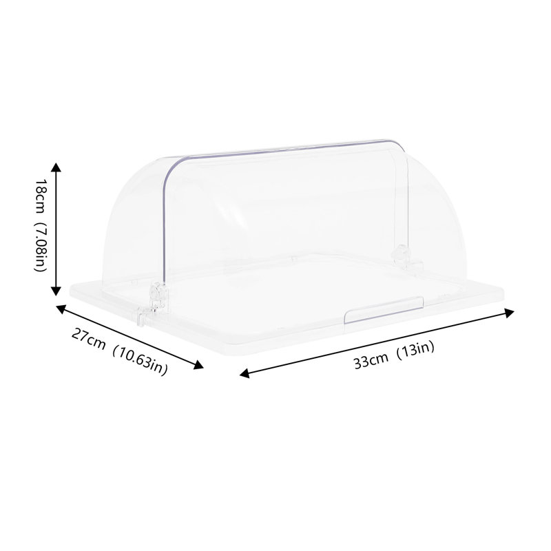 OUKANING 6Pcs Rectangular Clear Food Display Cover for Half Size 1/2 Chafing Dish