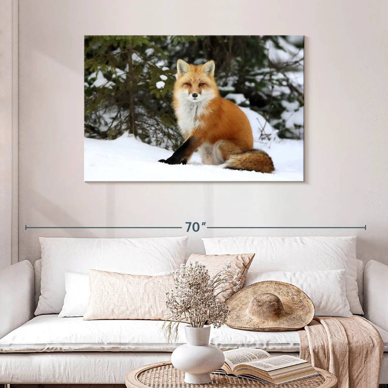 Winter Red Fox, 30" H x 45" W