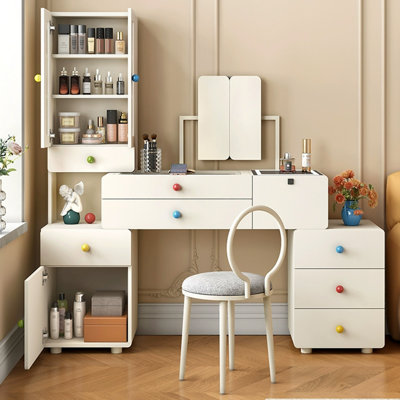 Table de maquillage multifonctionnelle de style crème