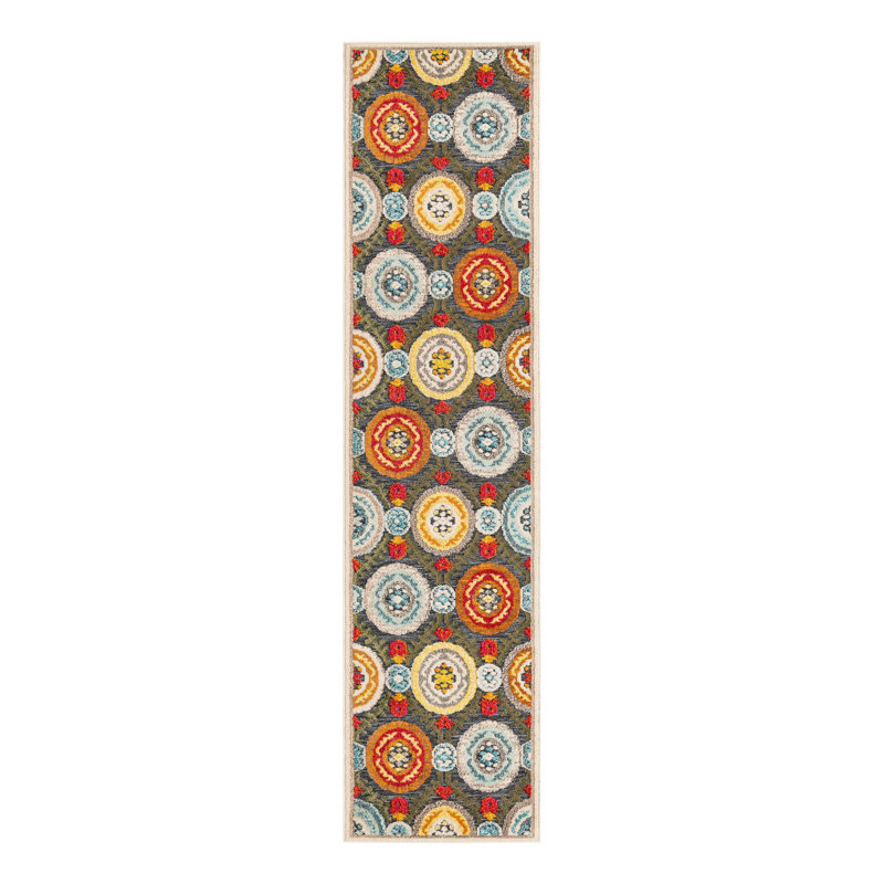 Tapis Bungalow Rose Oualida Caimin, Tapis de couloir 2 pi 7 po x 10 pi