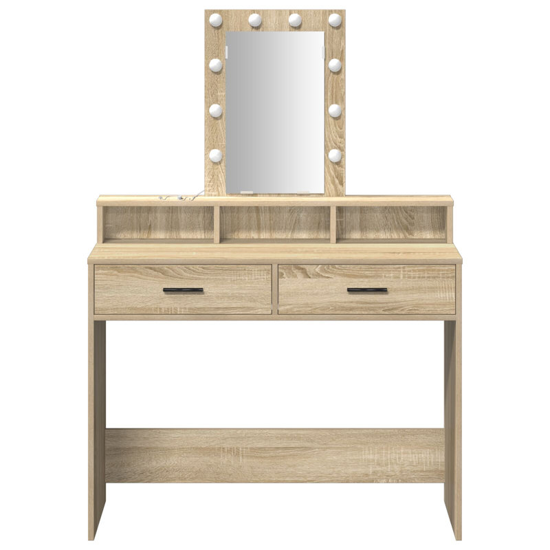 Engineered Wood 100 X 41 X 140 Cm Mirror, Sonoma Oak