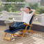 Méridienne d'extérieur, fauteuil inclinable pliant en bois d'acacia-1973376098