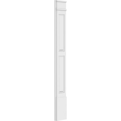 TruCraft Two Equal Raised Panel Pilaster w/ Standard Capital & Base, 9"W x 72"H x 2"P, Base Can Be Trimmed Up To 6 5/8", Architectural Grade PVC, Sold As Pair
