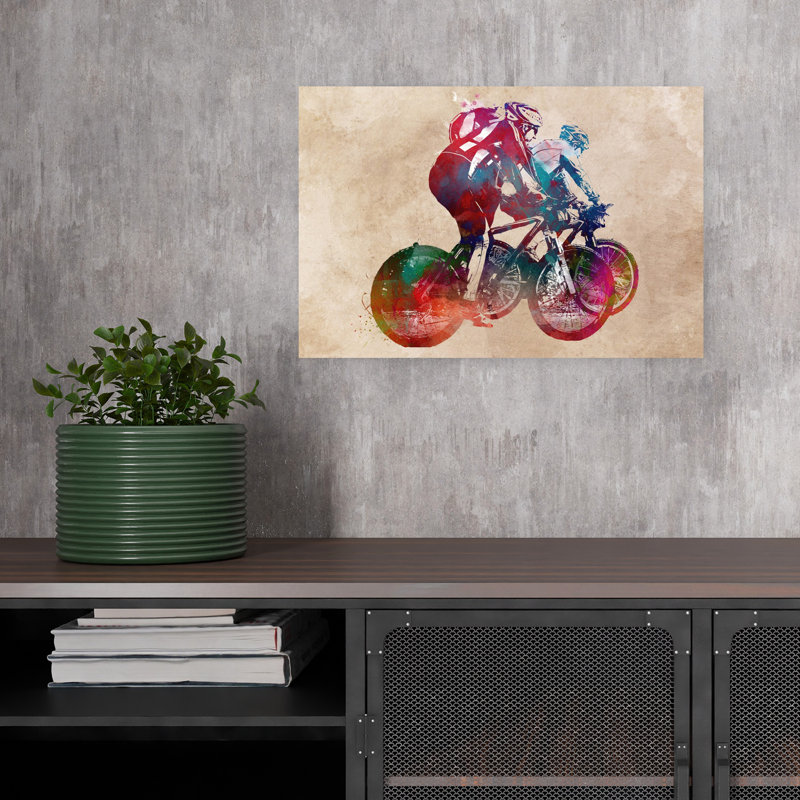 «Dynamic Cycling Art», art mural contemporain, 12" H x 18" W