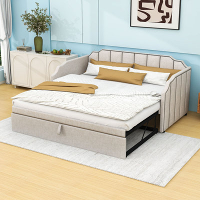 Lit de jour avec couchette escamotable et ports de charge USB