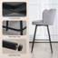 Upholstered Counter Stool with Metal Frame-325673548