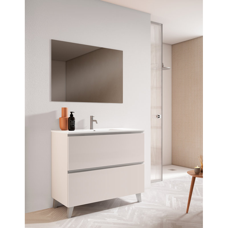 Coiffeuse Bathroon, Chrome poli, Crème, 24"
