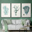 Ensemble de 3 pièces encadrées sur toile Antique Coastal Coral X-97760424-97760430