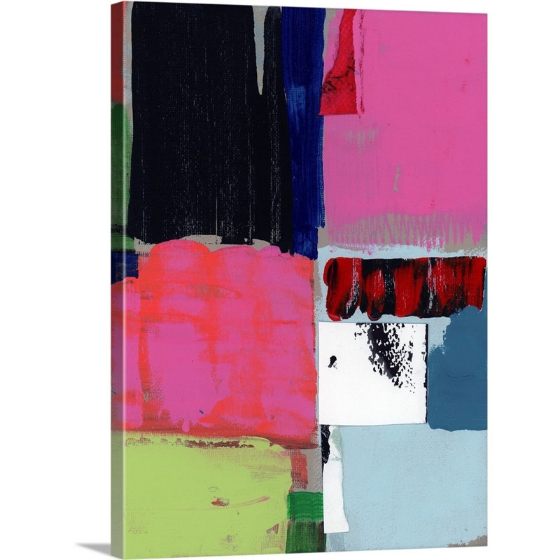 «Pink Blocks I», reproduction d'art, Toile tendue, H 24 po x l 18 po x 1,25 po