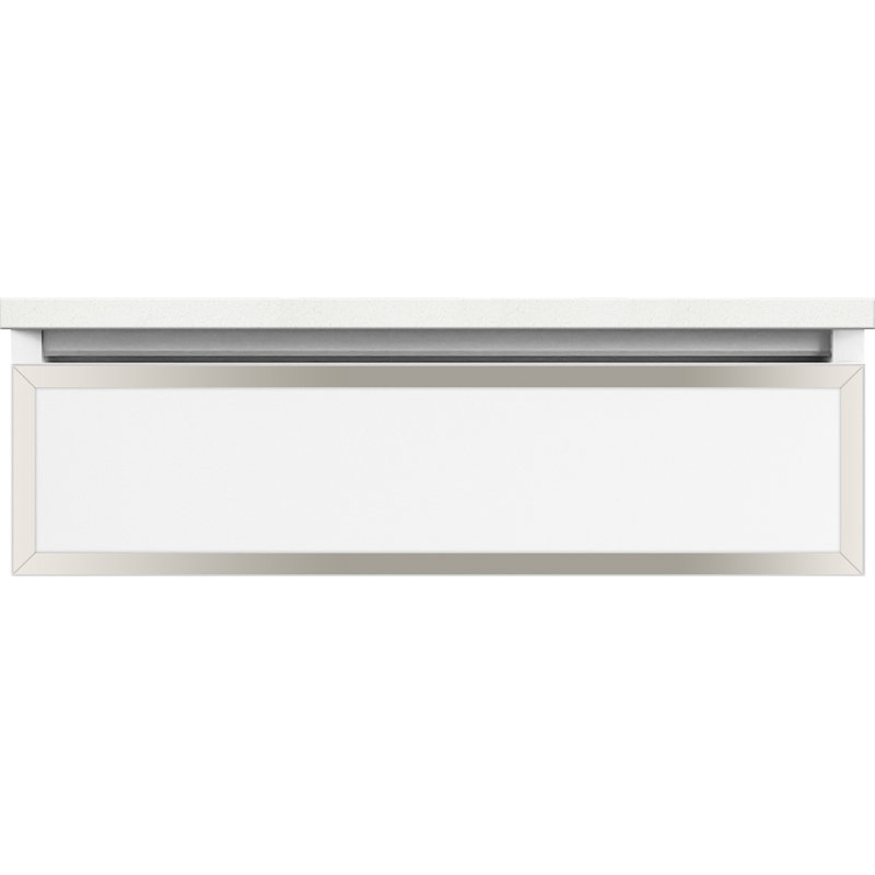 Profiles Framed 30" Single Bathroom Vanity Base Only, Matte White/Chrome, Yes, Tip Out Drawer