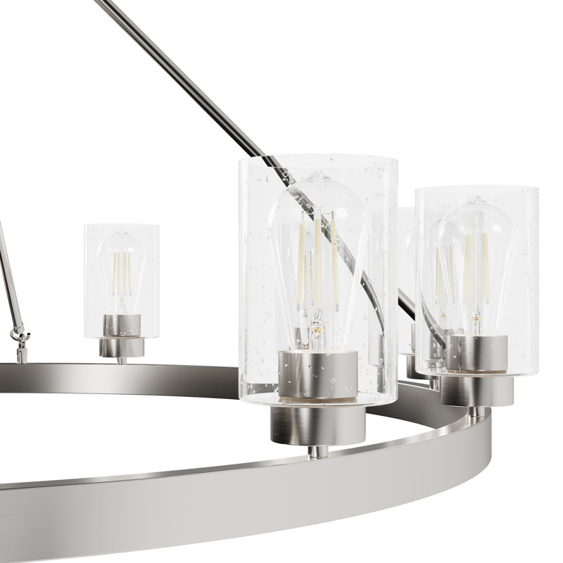 Hartland 12 - Light Wagon Wheel Chandelier, Brushed Nickel