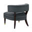 Élégant fauteuil d'appoint en velours gris foncé rembourré en tonneau de bois massif de luxe pour salon 1 pièce