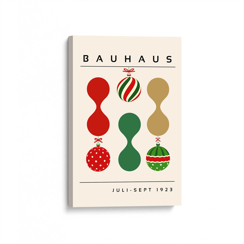 «Bauhaus Retro Christmas Ornaments», reproduction sur toile, Toile tendue, H 48 po x l 32 po