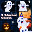 Décoration d'Halloween debout 4 lumières illuminées empilées avec 120 lumières DEL et 4 piquets de sol en métal