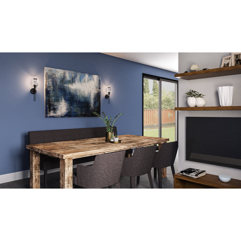 Applique murale en acier Milsom, Noir mat
