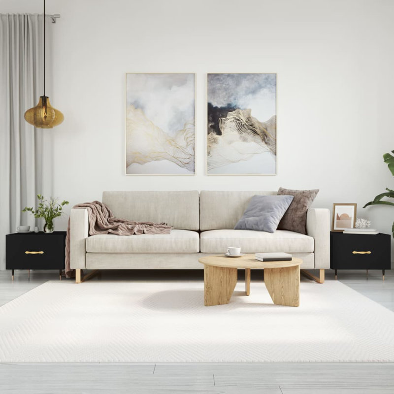 Four Leg Coffee Table with Storage, black