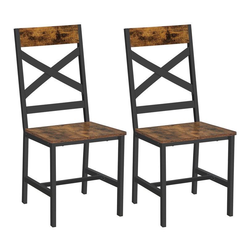 Kalman 44cm H Cross Back Side Chair in Brown