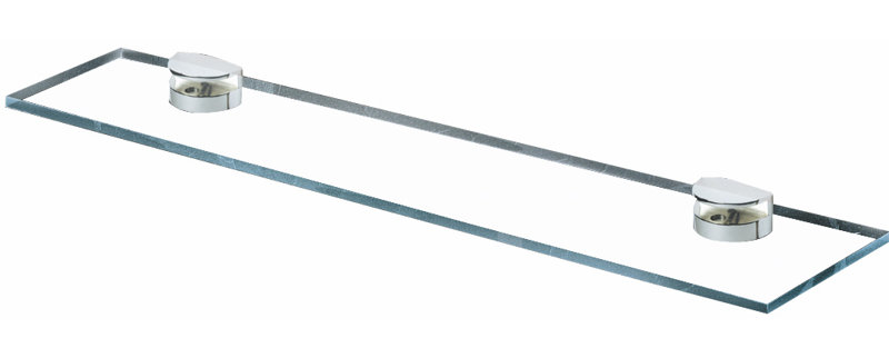 Euro 18" W Wall Shelf, Satin Nickel, 1.2" H x 18" W x 5" D