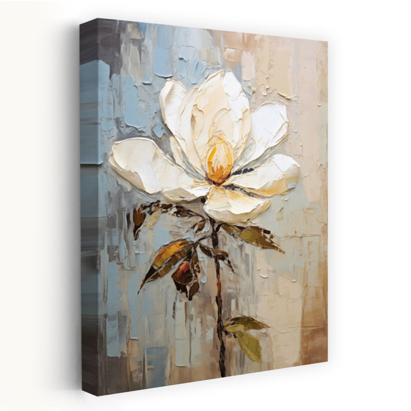 Tige de magnolia contemporaine et élégante fleur de magnolia moderne, H 24 po x l 16 po