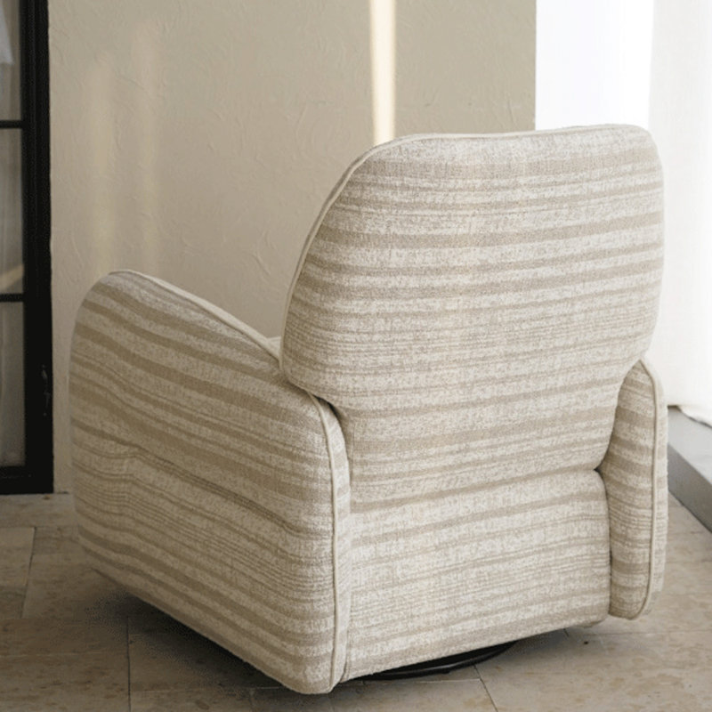 Fauteuil inclinable avec base en métal, Mélange de polyester beige