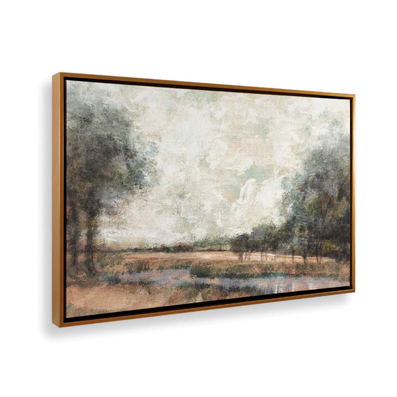 «Rivers and Plains» par Kamdon Kreations, reproduction d'art, L 12 po x H 8 po, Doré, Toile avec cadre